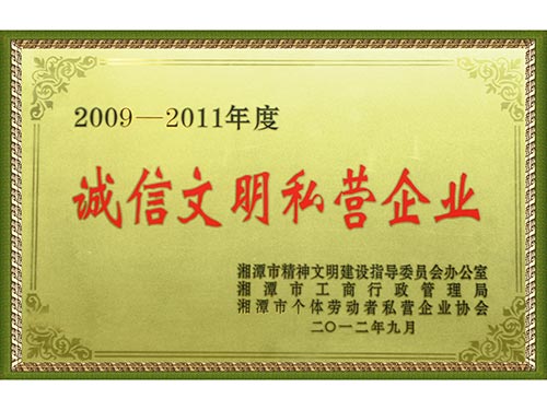 2009诚信文明私营企业